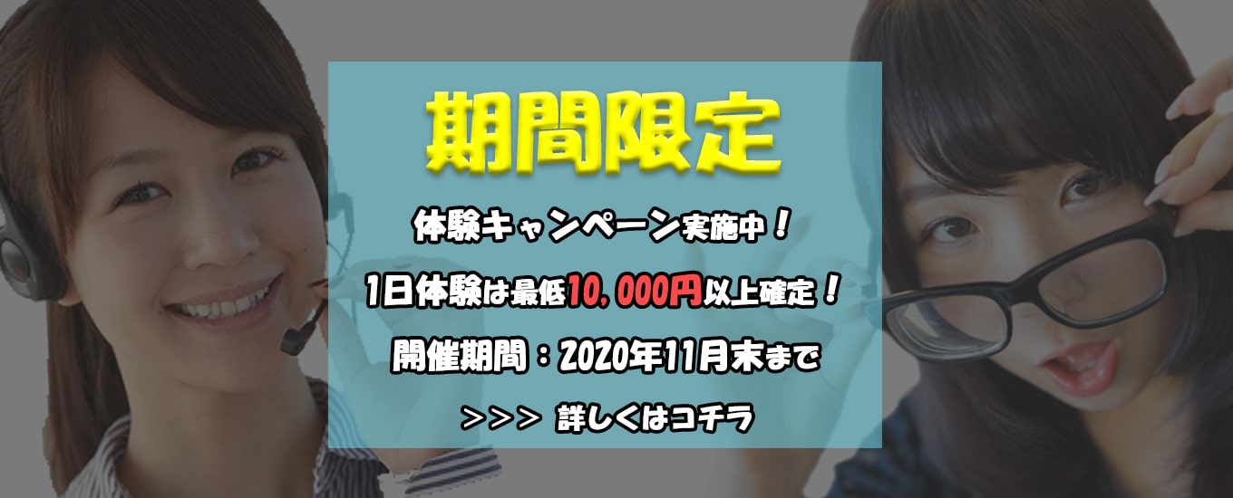 チャットレディ体験キャンペーン | 1日体験して3000円貰えちゃいます
